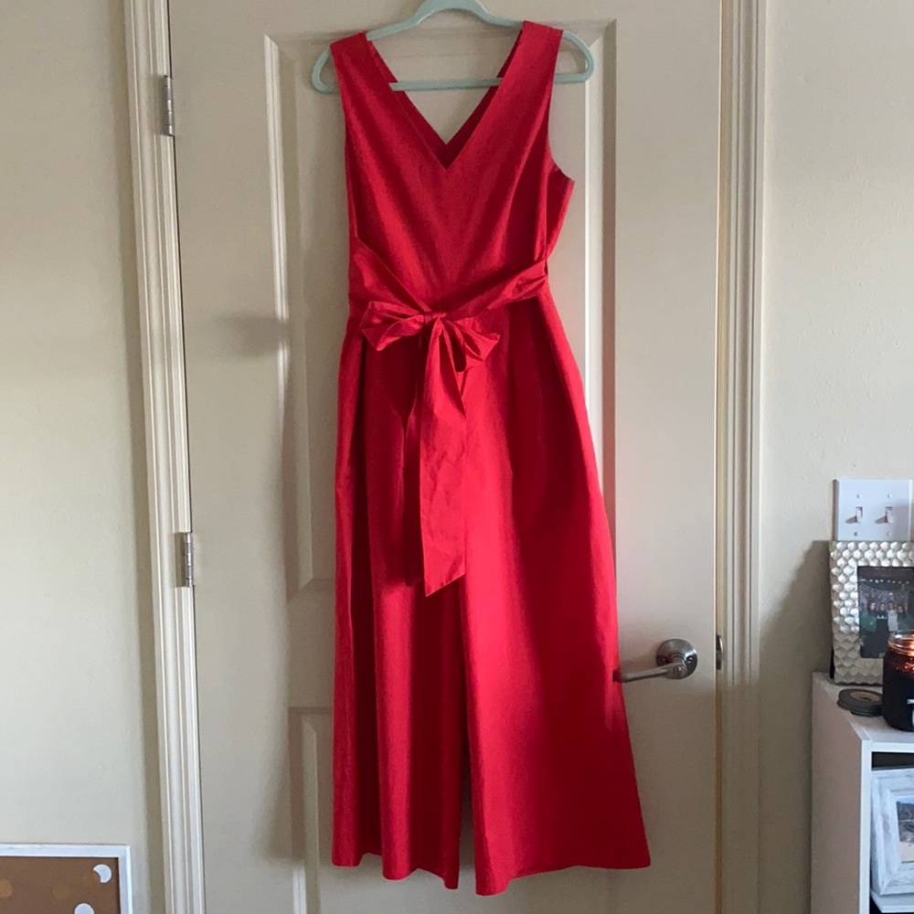 J crew red jumpsuit